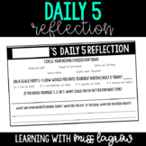 Daily 5 Reflection Accountability Assessment Sheets