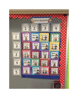 Preview of Customizable Literacy Center Rotation Cards (Daily 5 or Guided Reading Centers)