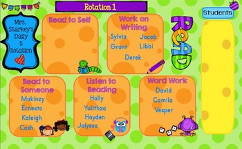 Preview of Daily 5 Rotation for SmartBoard