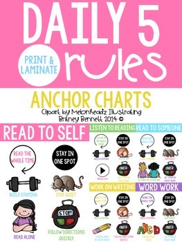 Preview of Daily 5 Rules Anchor Charts