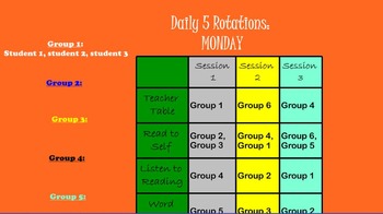 Preview of Daily 5 Schedule for Smartboard, guided reading groups