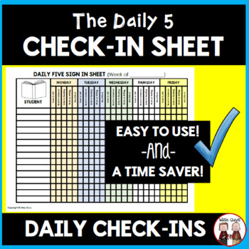 Preview of Daily 5 Student Check In Sheet