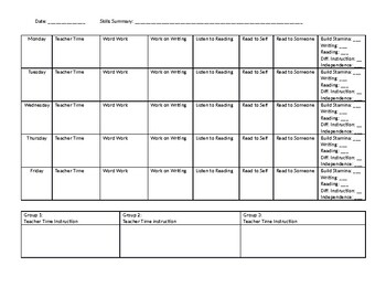 Daily 5 Weekly Checklist by Kurkowski | TPT