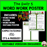 Daily 5 Word Work Chart Poster