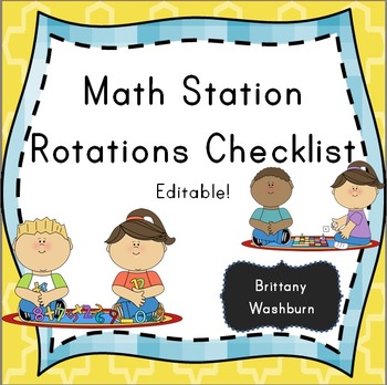 Preview of Math station rotations checklist picnic theme