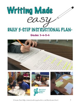 Preview of Writing Instruction Plan: Five Daily Steps with Differentiation