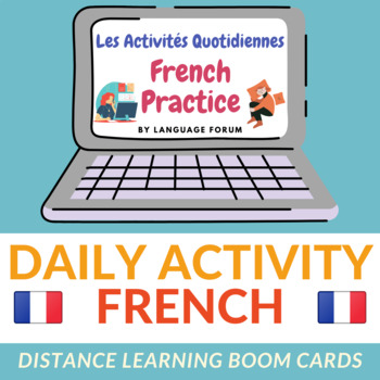 Preview of Daily Activities French Distance Learning | Verbs French BOOM Cards