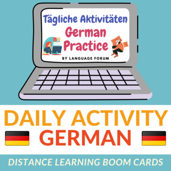 Preview of Daily Activities German Distance Learning | Verbs German BOOM Cards™ Verbs