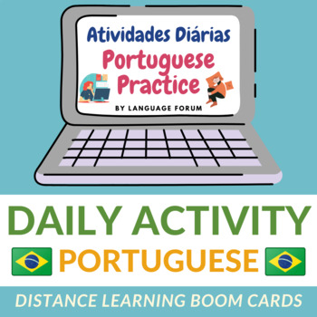 Preview of Daily Activities Portuguese BOOM Cards™ Daily Routines