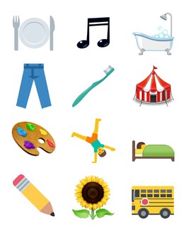 Preview of Daily Activity Icons (used for child-led daily schedule)