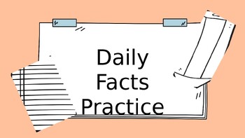 Preview of Daily Addition Math Facts Practice Presentation: Colorful Illustrative Style