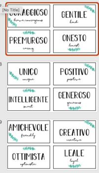 Preview of Daily Affirmations Back to School Classroom Posters Essere Aggettivi