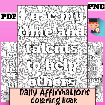 Affirmations for Anxiety Coloring Book for Adults and Teens