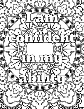 Affirmations for Anxiety Coloring Book for Adults and Teens