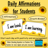 Daily Affirmations for Students - Digital and Print - Sunf