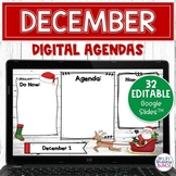 Daily Agenda Digital Templates - December | Editable Googl
