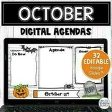 Daily Agenda Digital Templates - October | Editable Google Slides