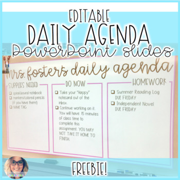 Preview of Daily Agenda - EDITABLE PPT Slides