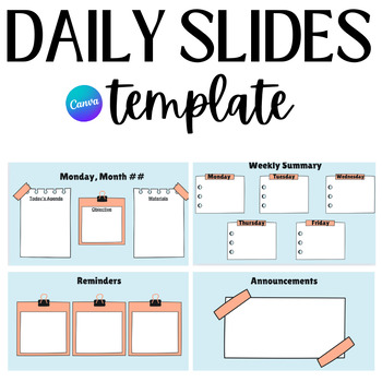 Preview of Daily Agenda Editable Canva Template