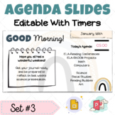 Daily Agenda Google & PowerPoint Slides with Timers | Set #3