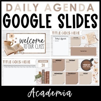 Preview of Daily Agenda Google Slides - Academia Themed Templates