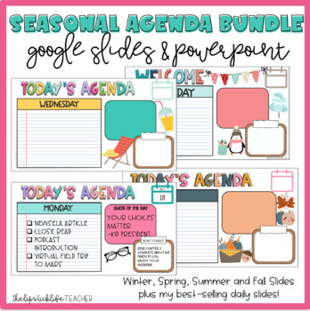 Preview of Daily Agenda Google Slides | All Season Google for Back to School