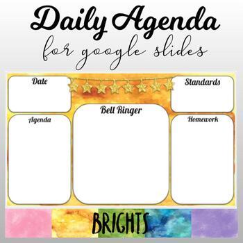 Preview of Daily Agenda Google Slides - Brights