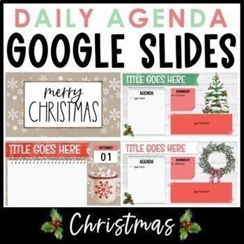 Preview of Daily Agenda Google Slides - Christmas Templates