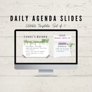 Preview of Daily Agenda Google Slides -Editable Template with 2 Backgrounds