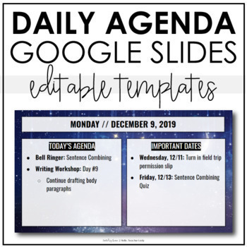 Daily Agenda Google Slides Editable Templates 5 Space Tpt