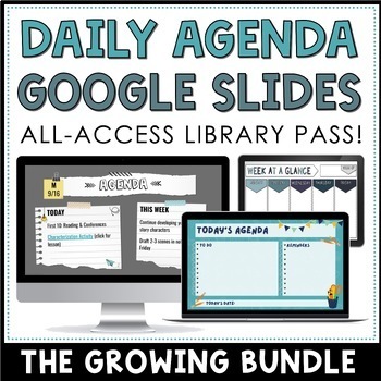 Daily Agenda Google Slides Editable Templates All Access Growing Bundle