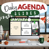 WINTER Daily Agenda Google™ Slides & PowerPoint - Editable