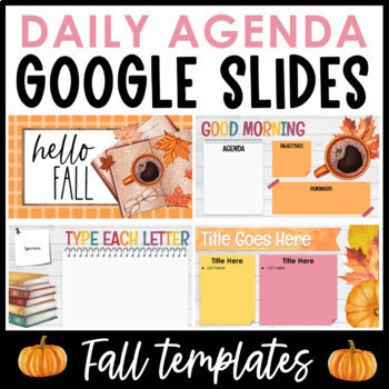 Preview of Daily Agenda Google Slides - Fall Templates