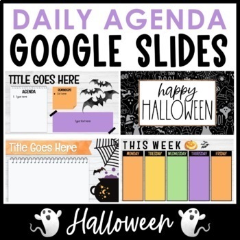 Preview of Daily Agenda Google Slides - Halloween Templates