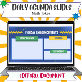Daily Agenda Google Slides - Math Jokes