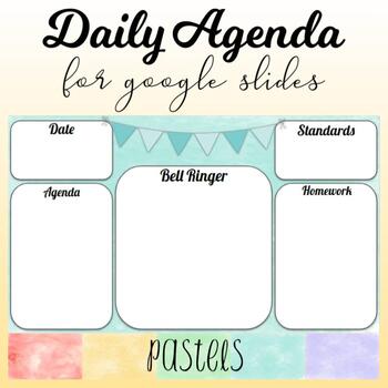 Preview of Daily Agenda Google Slides - Pastels