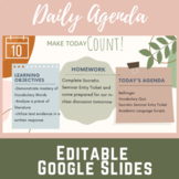 Daily Agenda Google Slides Plant Lady Theme