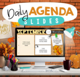 Daily Agenda Google™ Slides & PowerPoint - Editable - FALL