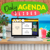 SUMMER Daily Agenda Google™ Slides & PowerPoint - Editable