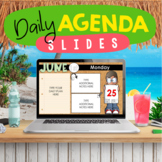 SUMMER Daily Agenda Google™ Slides & PowerPoint - Editable