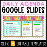 Daily Agenda Google Slides - Set 6 | Distance Learning