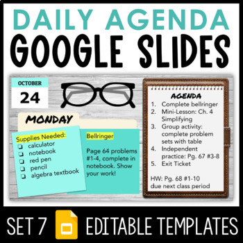 Preview of Daily Agenda Google Slides - Set 7 | Distance Learning