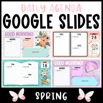 Preview of Daily Agenda Google Slides - Spring Template