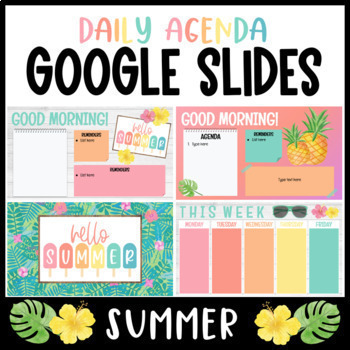 Preview of Daily Agenda Google Slides - Summer Templates