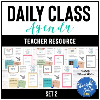 Preview of Daily Agenda Google Slides Template Set 2 | Distance Learning
