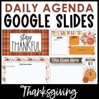Preview of Daily Agenda Google Slides - Thanksgiving Templates