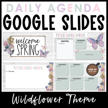Preview of Daily Agenda Google Slides - Wildflower Spring Templates