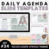 Daily Agenda Google Slides - Wildflower Spring Templates