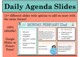 Daily Agenda Google Slides - "World Geography" Editable Template 