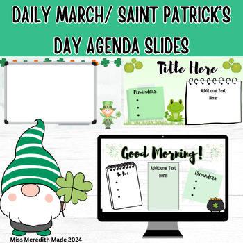 Preview of Daily Agenda Morning Slides | March, Saint Patrick's Day
